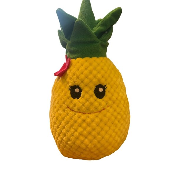 Fiesta Pineapple Plush Toy Anthropomorphic Smiling Pink Flower Hawaii Summer 14" - Picture 1 of 5